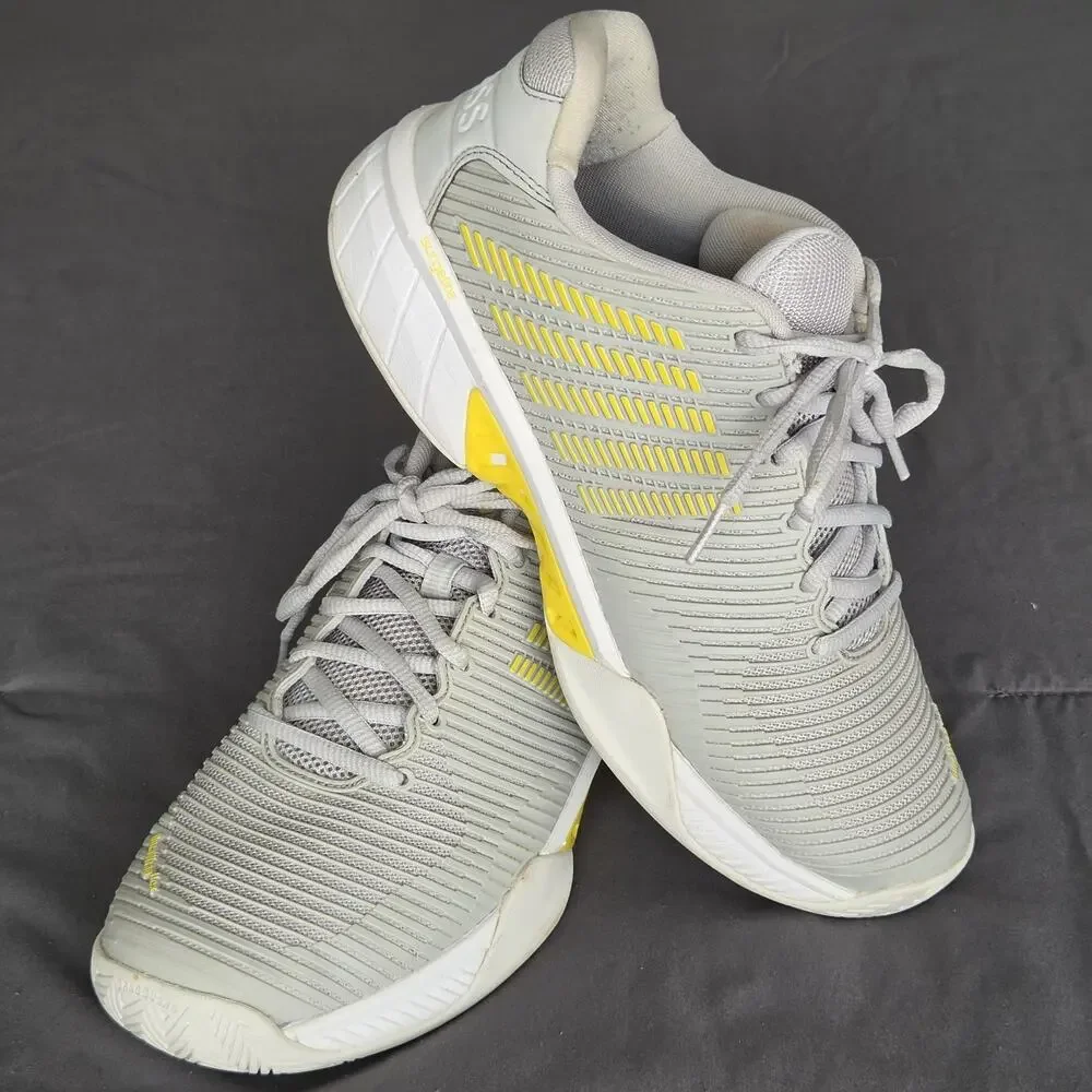 K Swiss Hypercourt Express 2 Womens US 11 White Gray Yellow Athletic Shoes